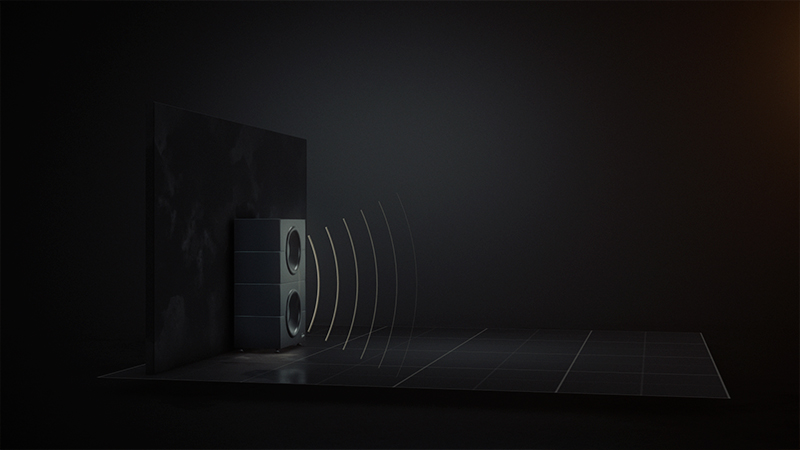 Lyngdorf BW-20 pasif boundary woofer dikey kabin render