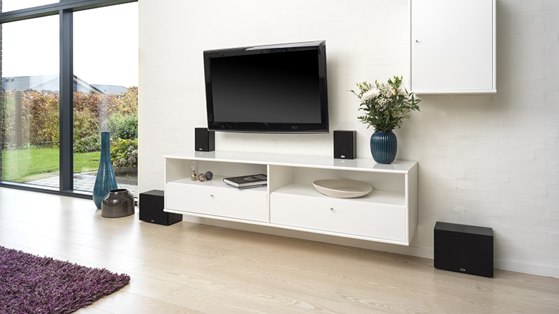 BW-3 subwoofer ve MH-3 uydu hoparlörleri ev sineması yerleşimi