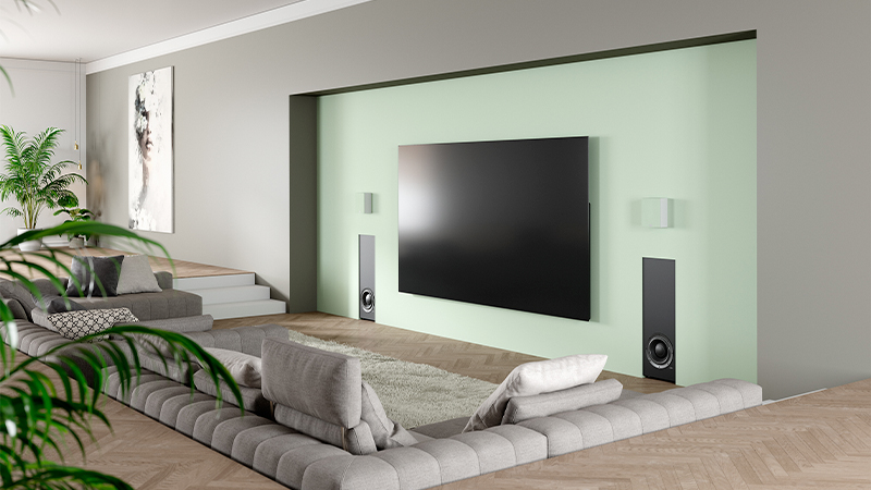 Lyngdorf DW-1 duvar içi pasif woofer ızgarasız sürücü görünümü