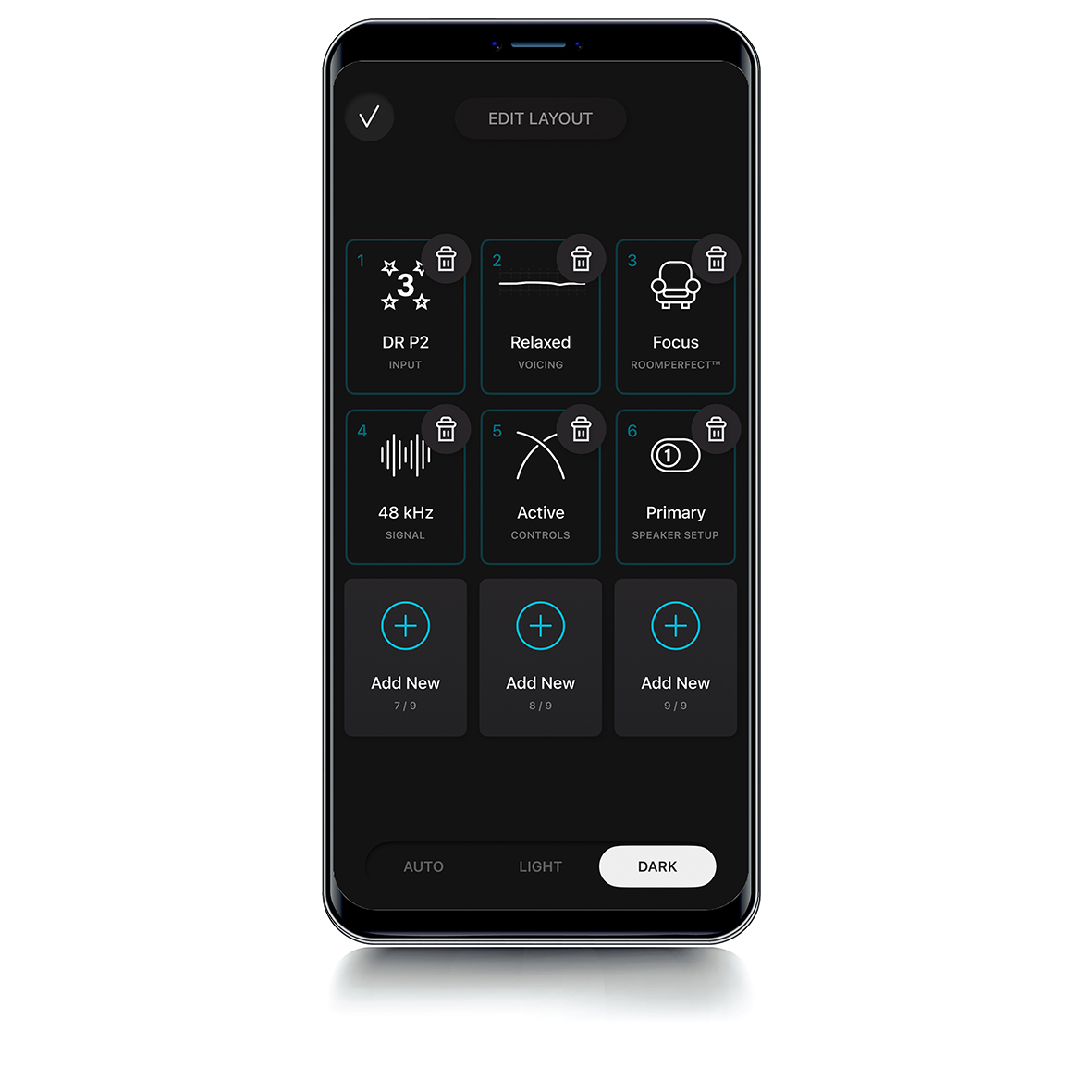 App theme options display